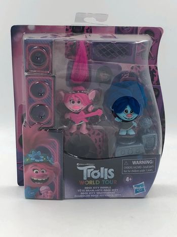 2 figurines Dreamworks Trolls tête branlante rock City Hasbro neuf