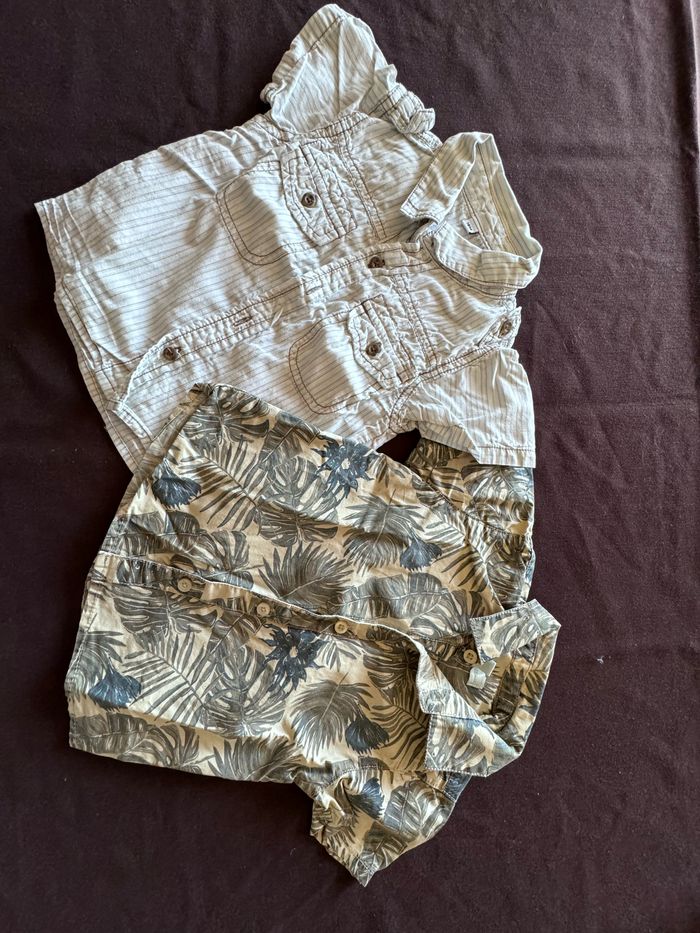 Lot 2 chemises été 18 mois fleurs