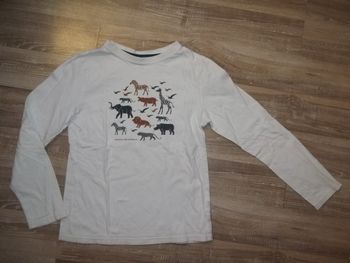 T-shirt ml blanc "Protect the animals" Kiabi (2) 10 ans 138/143 cm