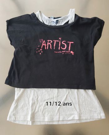 Tee shirt 2 en 3 Pommes 11/12 ans