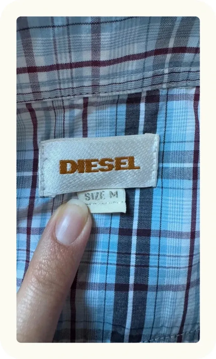 Chemise manches courtes carreaux Homme Diesel Taille M - photo numéro 4