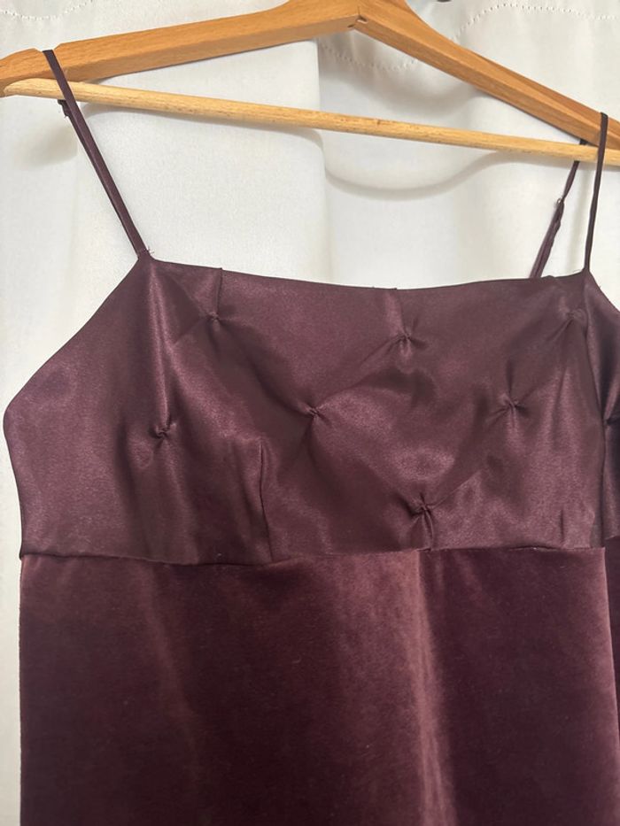 Ensemble nuisette + gilet par-dessus en sois neuf bordeaux - photo numéro 2