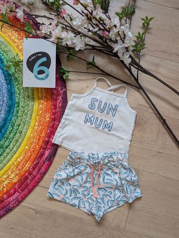 Ensemble Gémo été fille 6 mois short débardeur