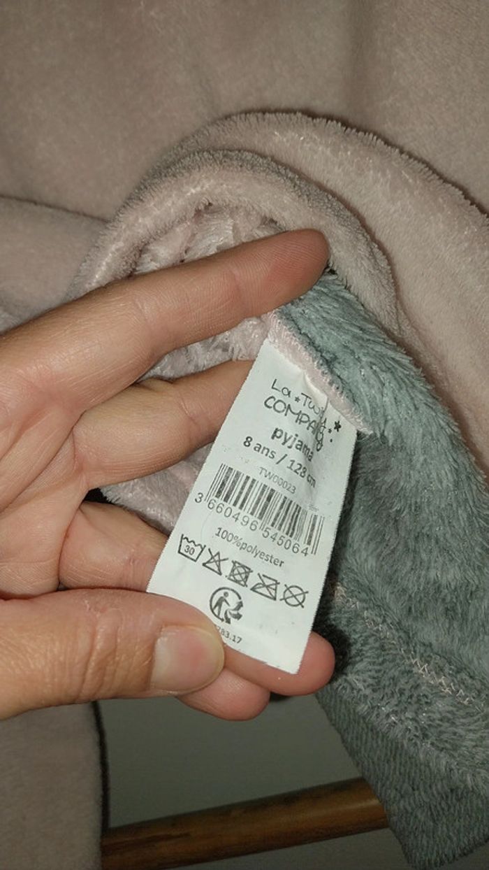 Petit pull velours ras rose poudré et gris Ourson La Twisty Comoany 8 ans - photo numéro 7