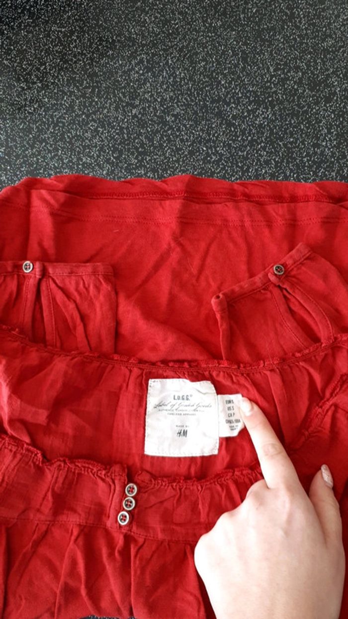 Haut rouge h et m T S - photo numéro 4