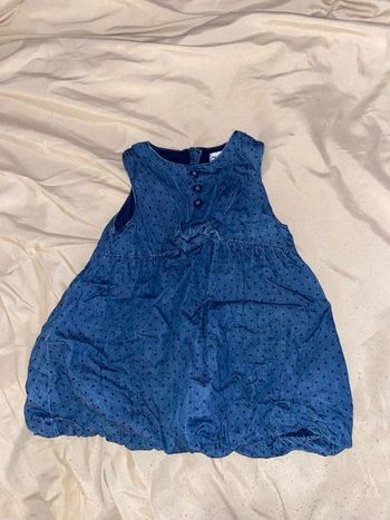 Robe jean bleu à pois 6 mois pat et ripaton