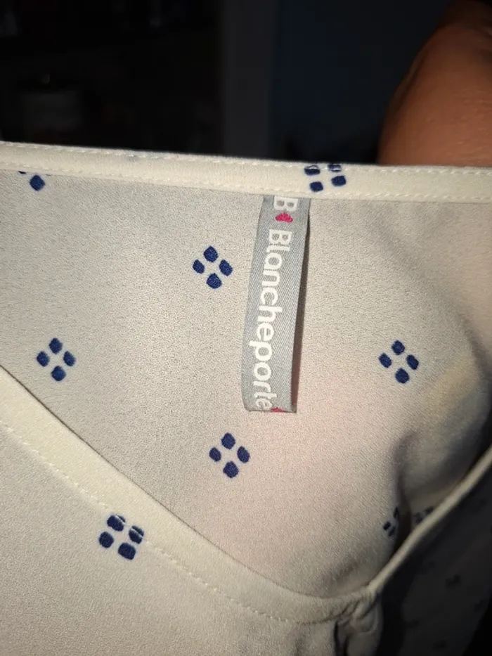 Tunique légère blanche motifs bleus - photo numéro 6