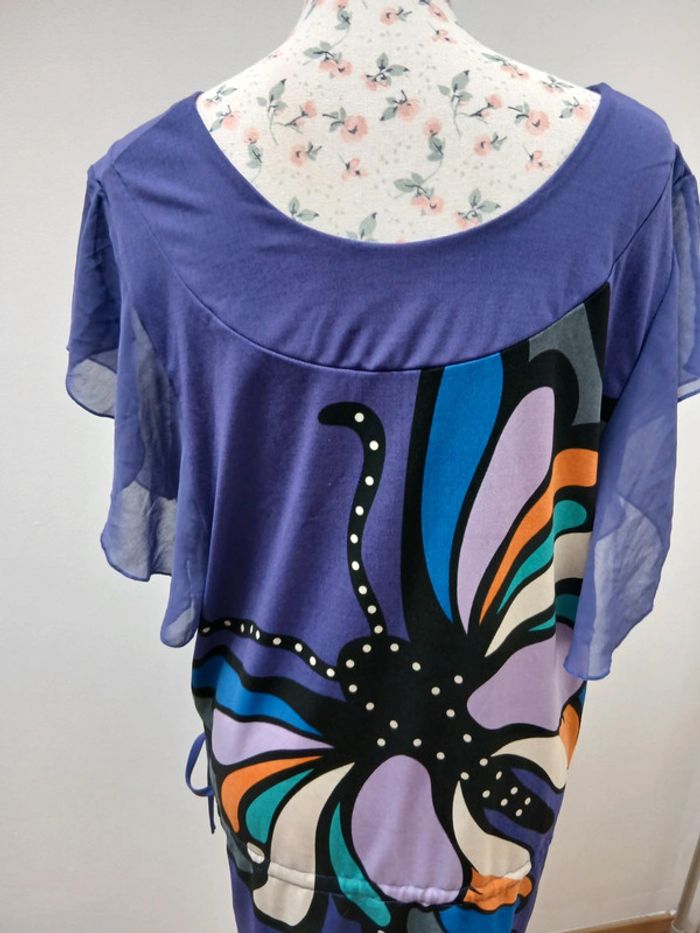 Robe / tunique violette avec papillons 🦋 taille unique cool girl - photo numéro 8