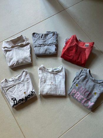 Lot T-shirt manches longues 18 mois filles 