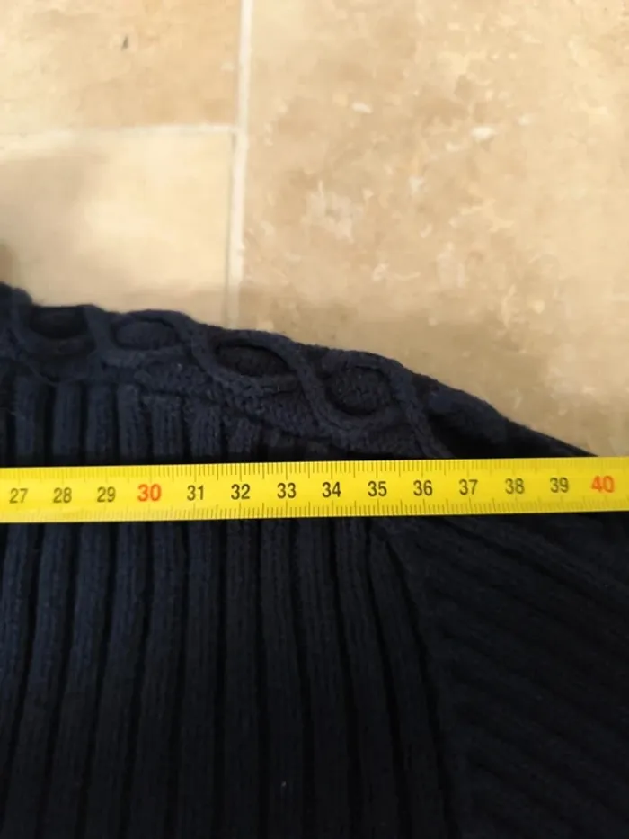 Pull 1/4 zippé Tommy Hilfiger femme marine L excellent état - photo numéro 6