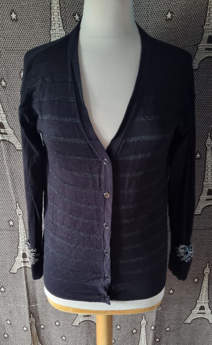 Gilet noir à rayures pailleté taille M