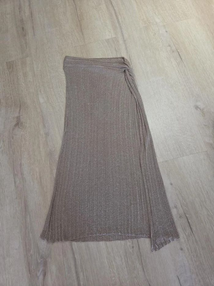 jupes longue Zara marron et doré taille M - photo numéro 3