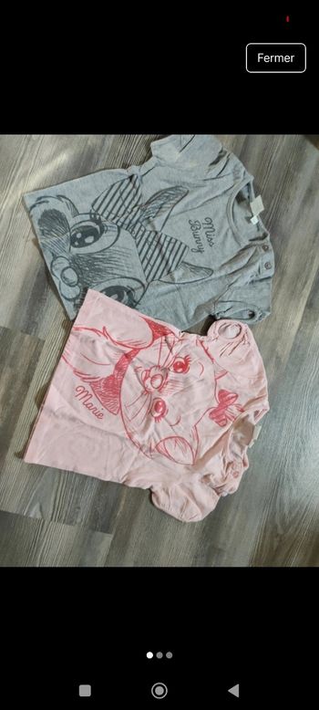Lot 2 t-shirts manches courtes Disney fille 18 mois
