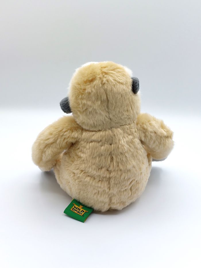 Peluche doudou singe beige blanc gris WILD REPUBLIC 2010 – 20 cm assis yeux durs - photo numéro 4