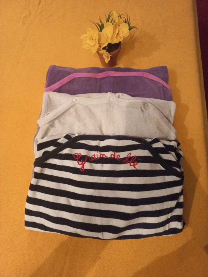 Lot belles 3 grenouillères filles 18 a 24 mois