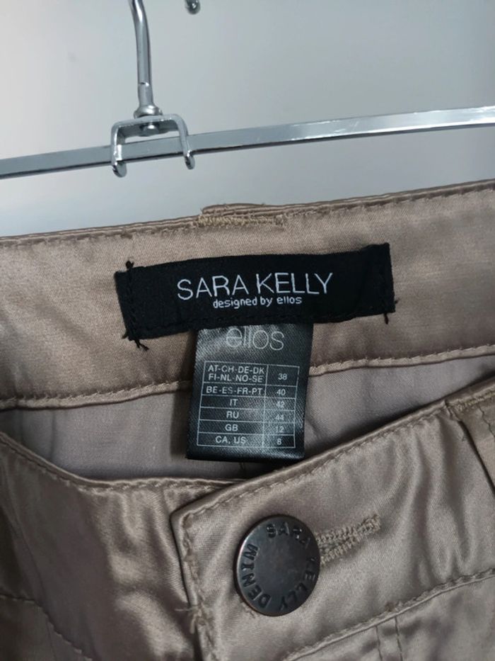 Pantalon brillant vert kaki Sara Kelly by Ellos taille 40 - photo numéro 2