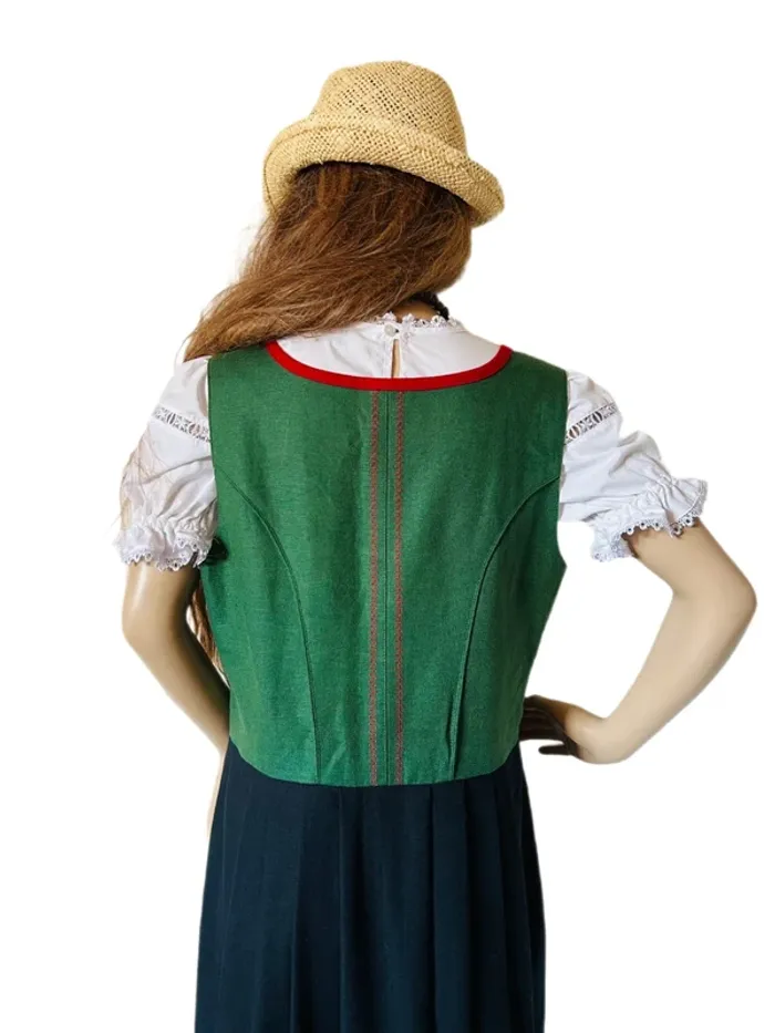 🌿💐Robe vintage traditionnelle Dirndl XL/42 cottagecore Oktoberfest Trachten Austrian long dress💐🌿 - photo numéro 9