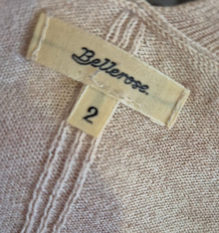 Pull femme Bellerose beige col V Taille 2 (38 / M) - photo numéro 6