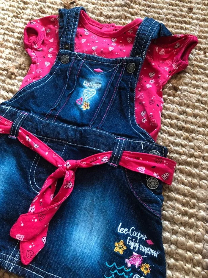 Ensemble salopette en jean et tee-shirt Lee Cooper - photo numéro 2