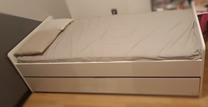 Lit gigogne +2 matelas et draps - photo numéro 3