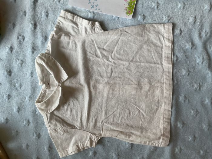 chemise manches courtes blanc ouverture totale au dos 3 mois mini kids - photo numéro 3