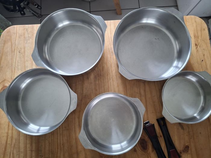 Batterie 5 casseroles en inox 18/10 et cuivre letang et remy - photo numéro 2