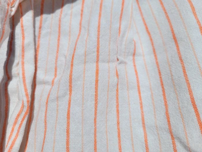 Superbe pantalon en lin Gémo,  crème à rayures abricot, 16 ans, neuf - photo numéro 3