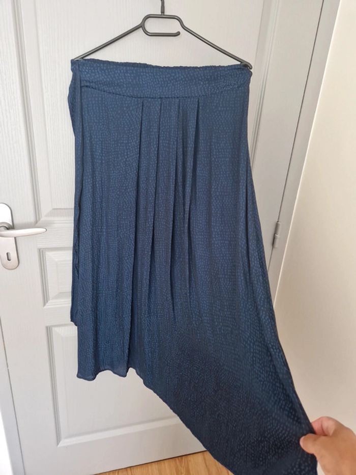 Jupe longue très légère bleu taille 42 Camaïeu