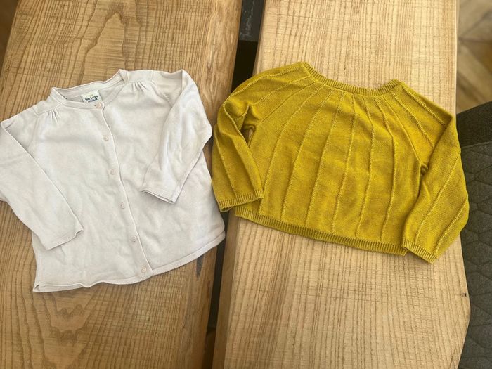 Lot gilets fille 24 mois 2 ans 23 rose jaune anis tape à l’œil sergent major - photo numéro 3