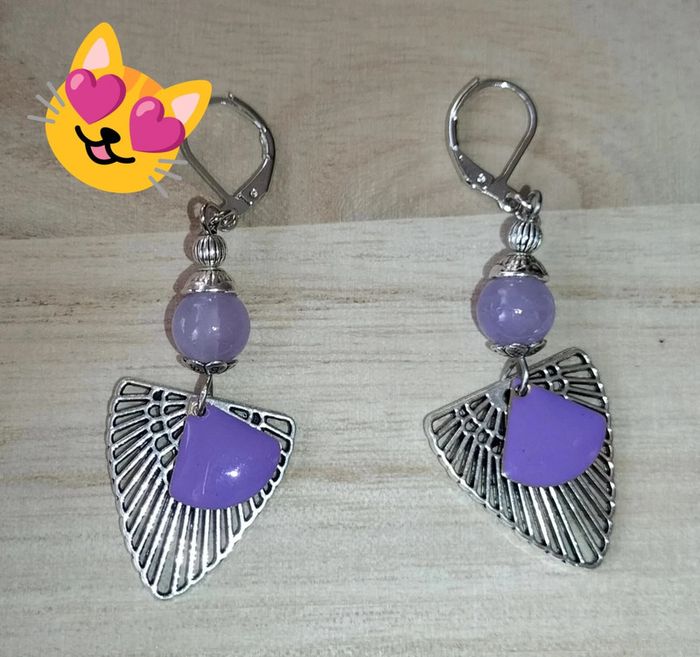 Boucles d'oreilles perle Violette
