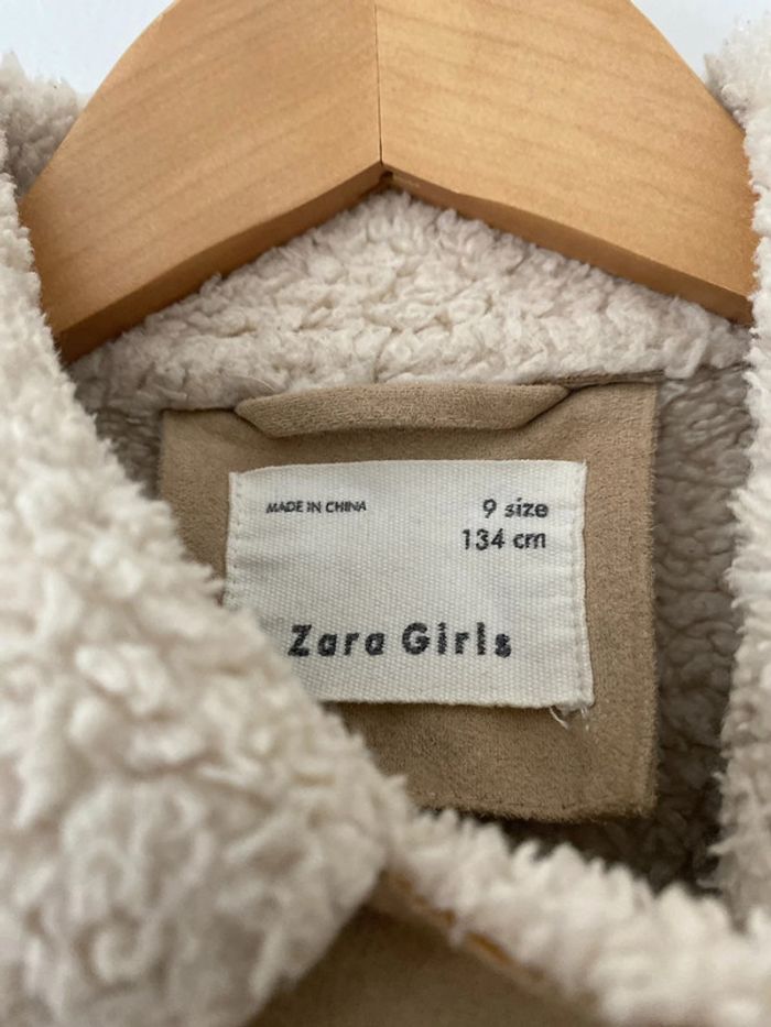 Veste en daim marron et beige Enfant fille 9 ans Zara - photo numéro 6