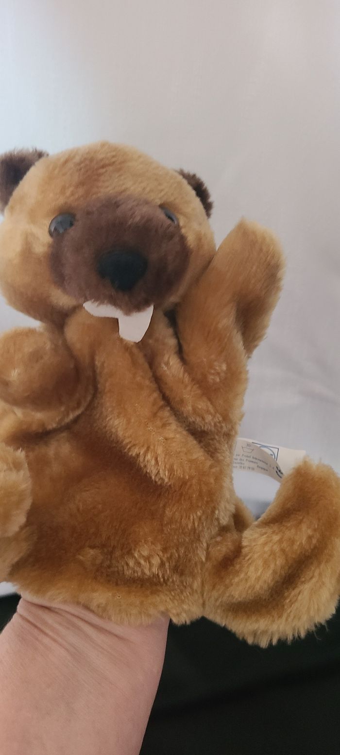 doudou marionnette castor , marmotte krys - photo numéro 4