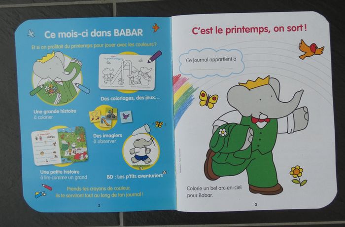 Magazine Babar avec histoires et coloriages du printemps - photo numéro 2