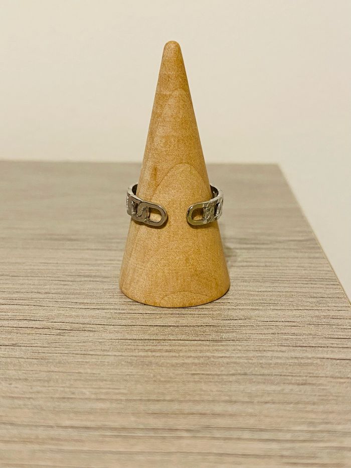 Bague fine ajustable argenté à maillons acier inoxydable - photo numéro 3