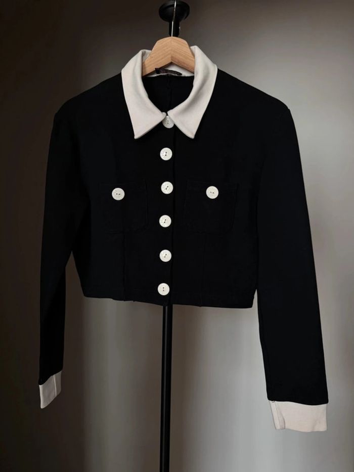 Veste crop vintage noir Morgane de toi