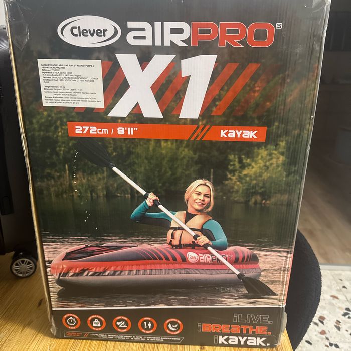 Kayak gonflable monoplace Clever Airpro X1 272 cm