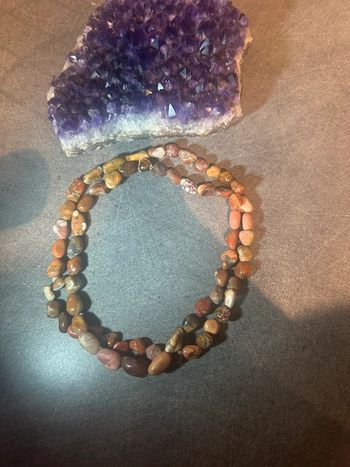 Collier en jaspe océan  - pierre naturelle