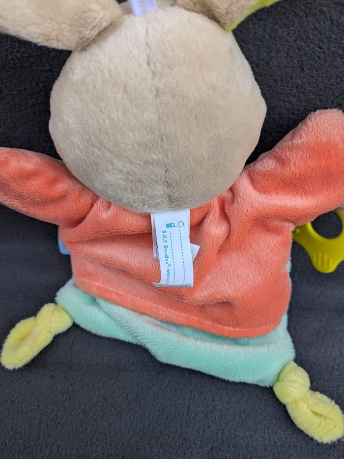 Doudou marionnette lapin sucre d'orge - photo numéro 6