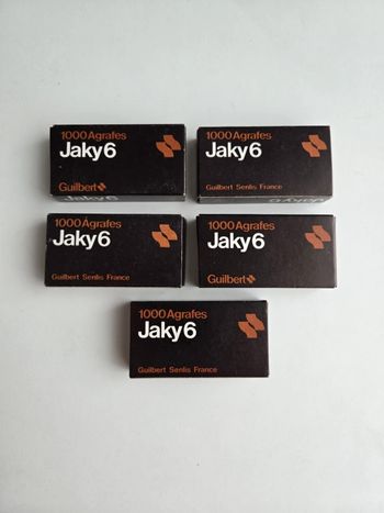 Lot de 5 boîtes de 1000 agrafes Jaky6 Guilbert