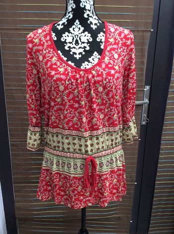 Tunique rouge imprimée fleurs (n°10)