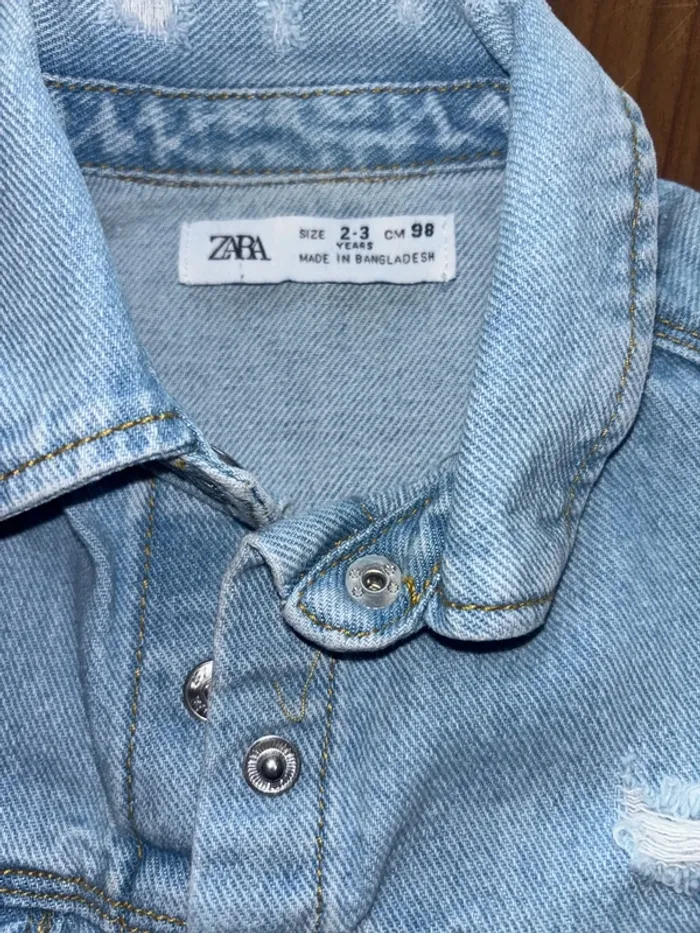 Veste chemise en jeans 2/3 ans fille Zara - photo numéro 3