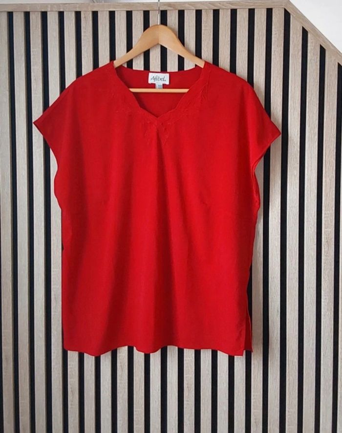 Blouse fluide rouge Afibel T 46 /48