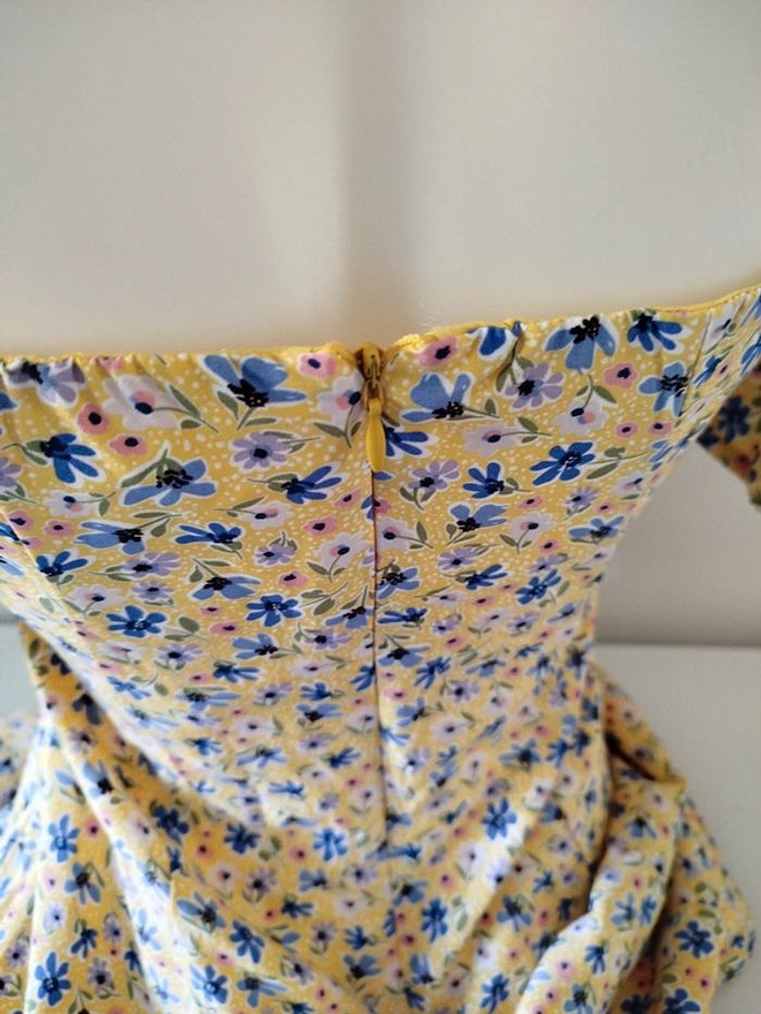#robe#jaune#motif fleuri - photo numéro 2