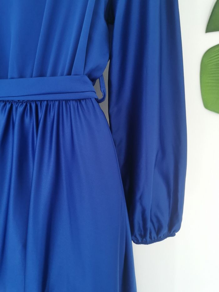 Maxi dress, robe longue satinée bleu roi Émilie Fashion Paris Taille Unique - photo numéro 8