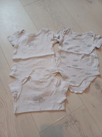 Lot 3 bodys blanc 12 mois