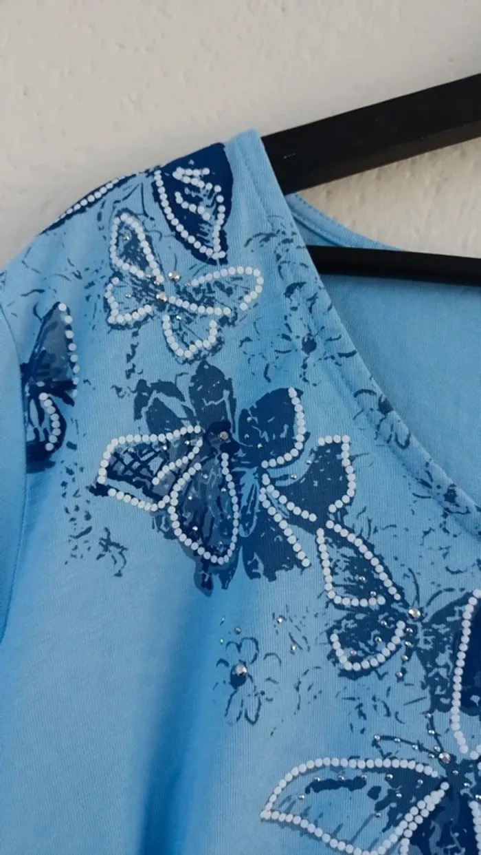 Tee-shirt bleu - M.Collection - taille 52 - photo numéro 4