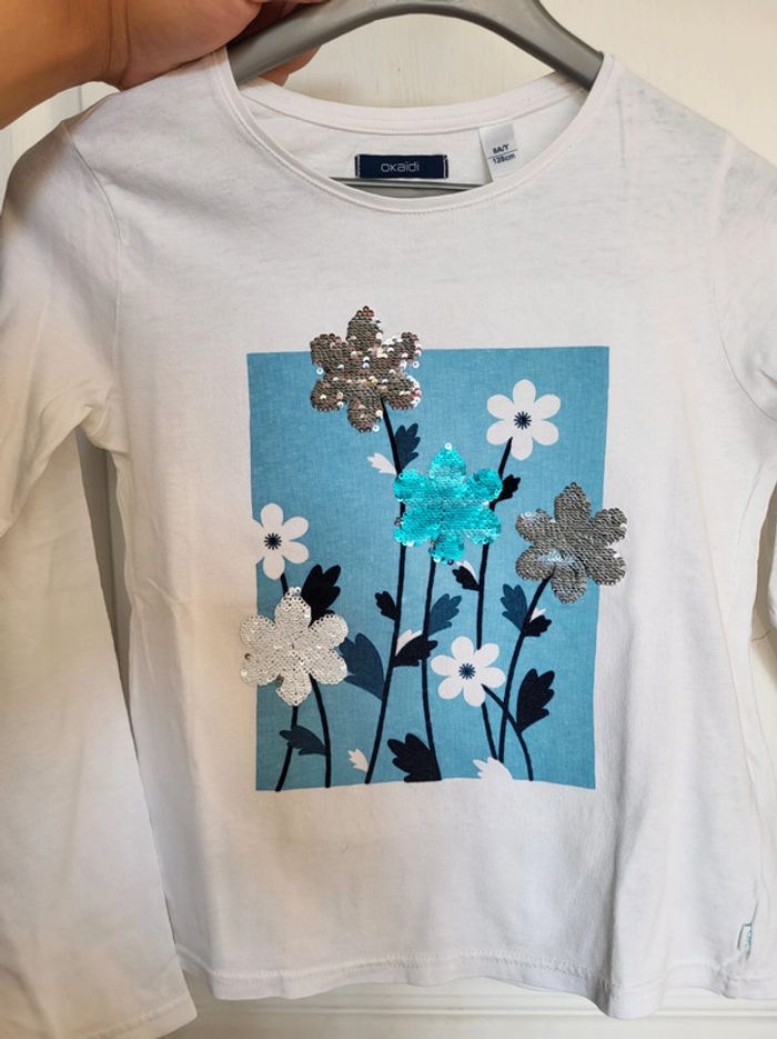 T-shirt manche longue okaidi 8 ans - photo numéro 2