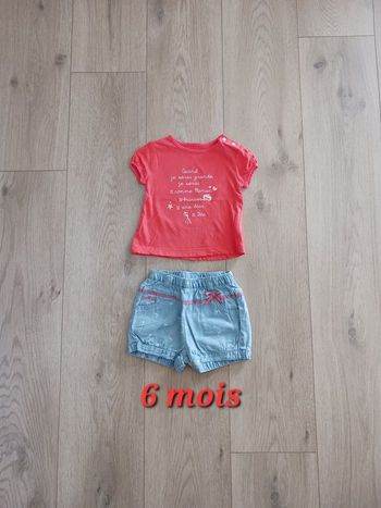 Short Creeks + t-shirt Kiabi 6 mois