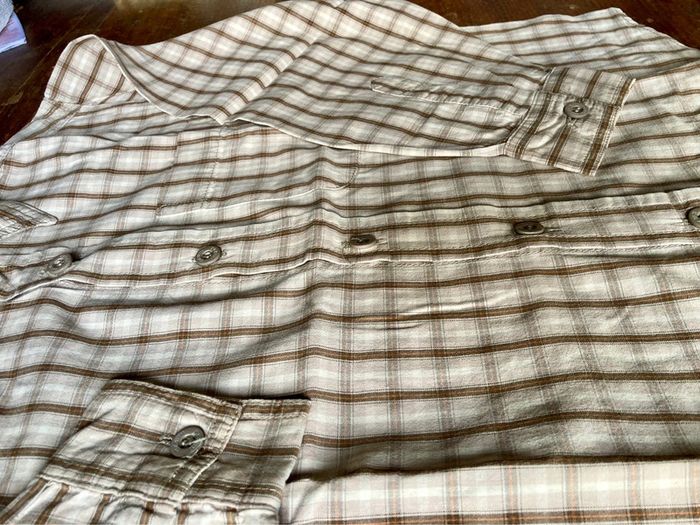 Chemise à carreaux beige marron 6 ans Okaïdi - photo numéro 4