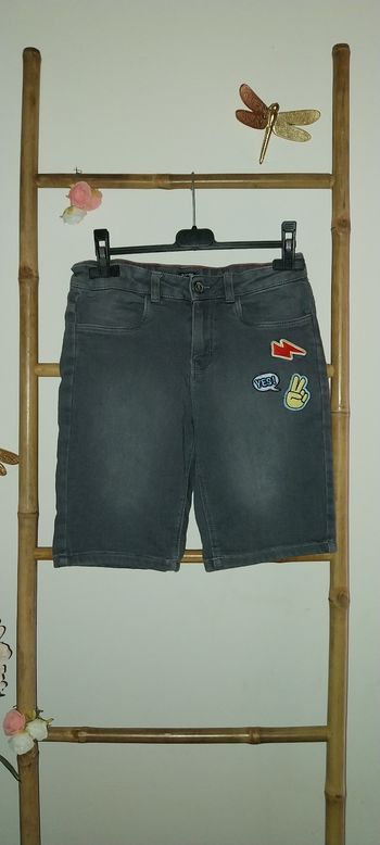 Short/ bermuda denim gris regular fit by Kiabi Excellent état 12 ans